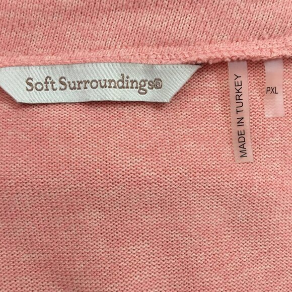 Soft Surroundings Women's Pink Salmon V Neck Long Sleeve Shirt Size XL Petite - Picture 11 of 12
